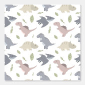 Schattigee pasteldinosaurus genderneutraal Baby kw Behang (Voorkant)