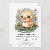 Schattigee pasteleend Verjaardag Kaart (Voorkant / Achterkant)