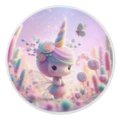 Schattigee pastelfee keramische knop (Voorkant)