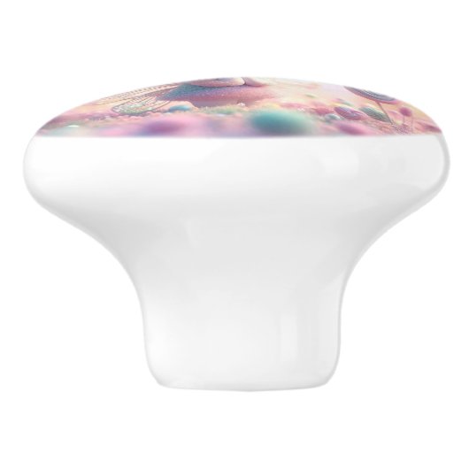Schattigee pastelfee keramische knop (Zijkant)
