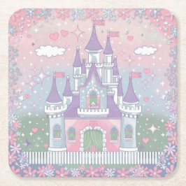 Schattigee pastelkasteel Onderzetter set