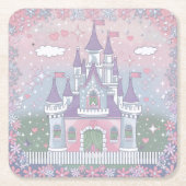 Schattigee pastelkasteel Onderzetter set (Voorkant)