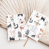 Schattigee pastelkat meisjes eerste verjaardagsuit kaart