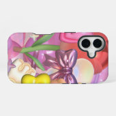 Schattigee pastelkleuren bubbelige Stickers iPhone 16 Hoesje (Achterkant horizontaal)