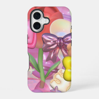Schattigee pastelkleuren bubbelige Stickers iPhone 16 Hoesje