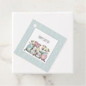 Schattigee pastelkonijn Happy Easter Bedankjes Labels (In situ)