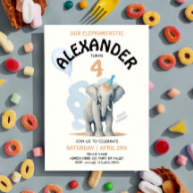 Schattigee Pastelolifant Safari Zoo Boy Waterverf