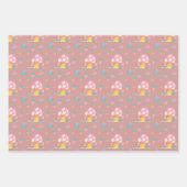 Schattigee pastelpaddestoel inpakpapier vel (Voorkant)
