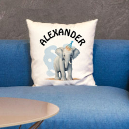Schattigee pastelpartij olifant en naam Waterverf Kussen
