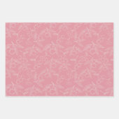 Schattigee Pastelroze & Lila Girly Kersen & Bogen Inpakpapier Vel (Voorkant 3)