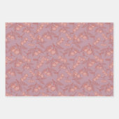 Schattigee Pastelroze & Lila Girly Kersen & Bogen Inpakpapier Vel (Voorkant)