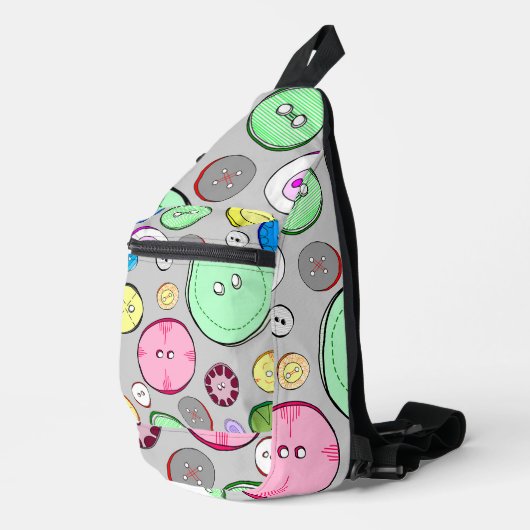 Schattigee Pastels Buttonnen Sling Bag (Rechterhoek)