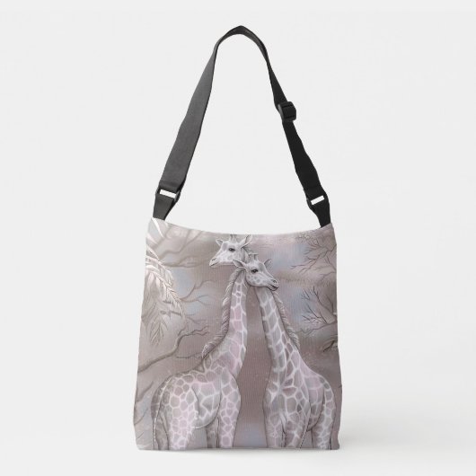 Schattigee pastelsafari wilde grillige dieren Voge Crossbody Tas (Voorkant)