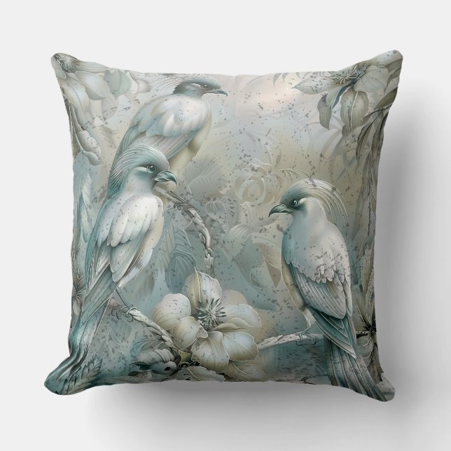 Schattigee pastelsafari wilde grillige dieren Voge Kussen (Voorkant)