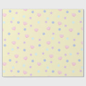 Schattigee pastelschelpen en parels in Lemon Chiff Cadeaupapier (Vlak)