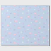 Schattigee pastelschelpen en parels in Periwinkle Cadeaupapier (Vlak)