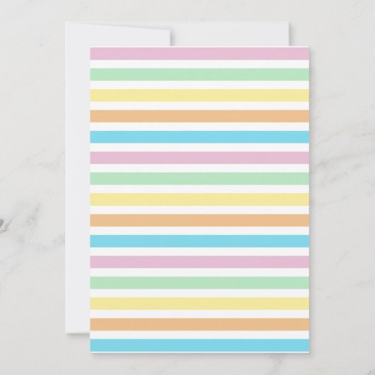 Schattigee pastelstrepen en ballonnen Verjaardag Kaart (Achterkant)