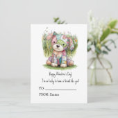 Schattigee Patch Dog Doll, Kinder School, Valentij Feestdagenkaart (Staand voorkant)