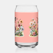 Schattigee patchwork biggetje in bloementuin blikvorm glas (Links)