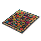 Schattigee Patchwork Bloemen Quilt Tegeltje (Zijkant)