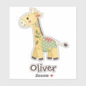 Schattigee patchwork-Giraffe Sticker (Vel)