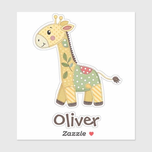 Schattigee patchwork-Giraffe Sticker (Vel)