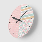 Schattigee Patchwork Hearts Rainbows Pastel Wandkl Ronde Klok (Hoek)