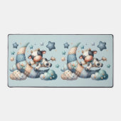 Schattigee Patchwork Koe Over Moon Met Stars Bureaumat (Voorkant)