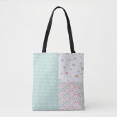 Schattigee Patchwork Liefde Harten Rainbows Canvas Tote Bag (Voorkant)