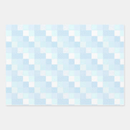 Schattigee Patchwork Pastel Lemon, Blauw en Groen Inpakpapier Vel