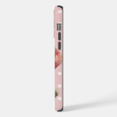 Schattigee Patchwork Puppy | Gepersonaliseerde roz iPhone Hoesje (Linkerkant)