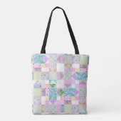 Schattigee Patchwork Quilting Thema Kleurrijke Aan Tote Bag (Achterkant)