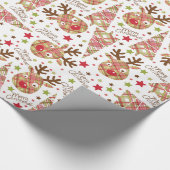 Schattigee Patchwork Vrolijk kerstfeest Cadeaupapier (Hoek)