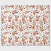 Schattigee Patchwork Vrolijk kerstfeest Cadeaupapier (Vlak)