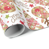 Schattigee Patchwork Vrolijk kerstfeest Cadeaupapier (Rol Hoek)