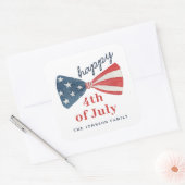Schattigee Patriottische Amerikaanse Boog Happy 4t Vierkante Sticker (Envelop)