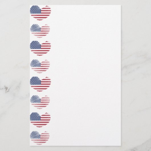 Schattigee Patriottische Amerikaanse vlag Briefpapier (Voorkant)