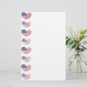 Schattigee Patriottische Amerikaanse vlag Briefpapier (Staand voorkant)