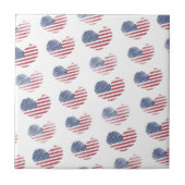Schattigee Patriottische Amerikaanse vlag Tegeltje (Voorkant)