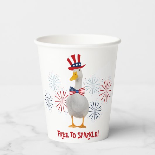 Schattigee patriottische eend papieren bekers (Achterkant)
