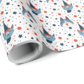 Schattigee Patriottische Kat Verjaardag 4 juli Ste Cadeaupapier (Rol Hoek)