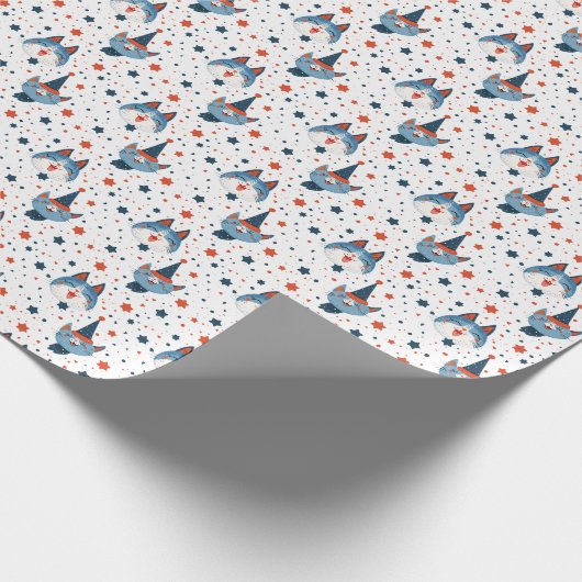 Schattigee Patriottische Kat Verjaardag 4 juli Ste Cadeaupapier (Hoek)