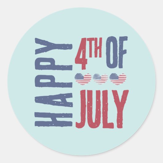 Schattigee Patriottische Partij Amerikaanse Vlag 4 Ronde Sticker (Voorkant)