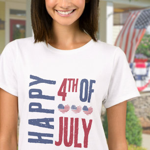 Schattigee Patriottische USA Amerikaanse vlag 4th  T-shirt