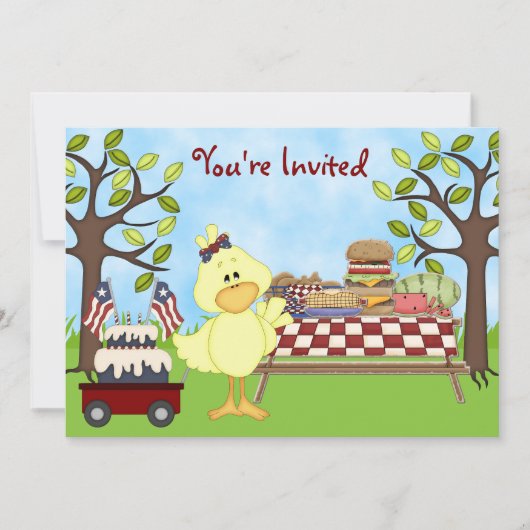 Schattigee Patriottische Vogelpicknick Verjaardag  Kaart (Voorkant)