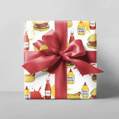 Schattigee Patroon Hamburger en Hotdogs Inpakpapier Vel