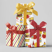 Schattigee Patroon Hamburger en Hotdogs Inpakpapier Vel