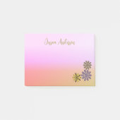 Schattigee Patroonbloemen Roze Achtergrond Bloemen Post-it® Notes (Voorkant)