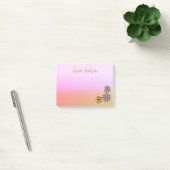 Schattigee Patroonbloemen Roze Achtergrond Bloemen Post-it® Notes (Kantoor)