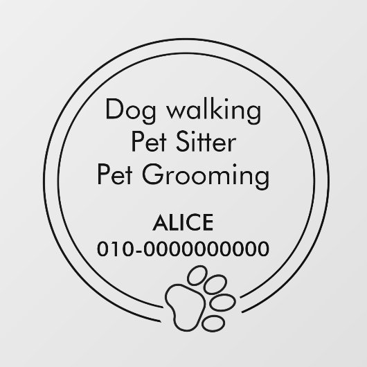 Schattigee Paw Pet Business Services Auto Vrachtwa Raamsticker (Vel)